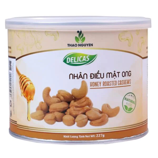 Nhân điều mật ong lon