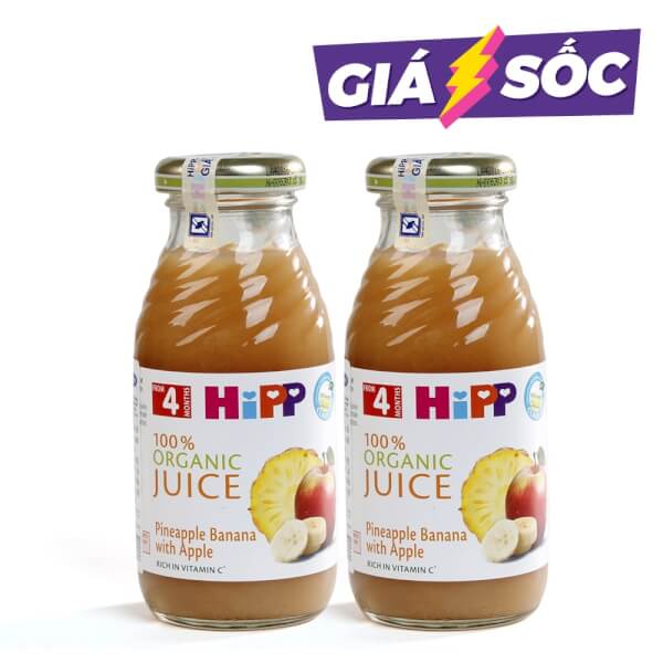 Combo 2 Nước ép hoa quả HiPP Organic - Dứa, chuối, táo 200ml