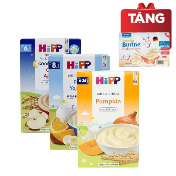 Combo 3 Bột sữa dinh dưỡng HiPP nhiều vị