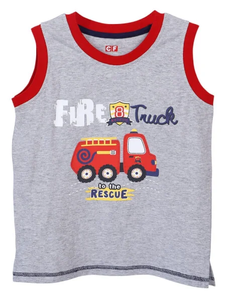 Áo thun bé trai sát nách CF B0220011 (2Y,Xám)