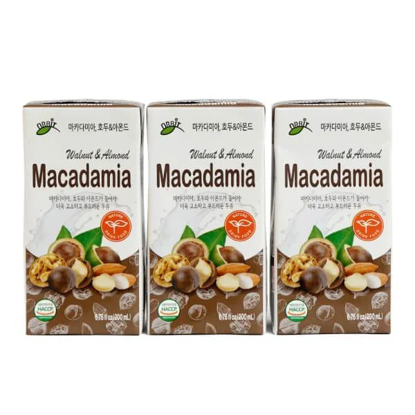 Sữa Mắc ca óc chó hạnh nhân 200ml - Lốc 3 hộp