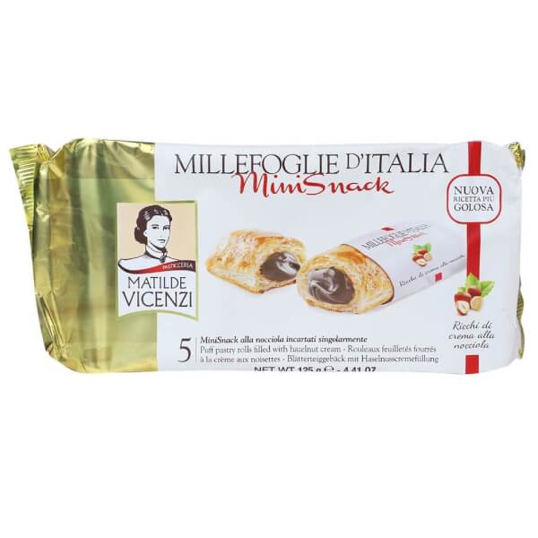 Bánh Puff Pastry cuộn kem hạt dẻ Millefoglie Ditalia MiniSnack 125g