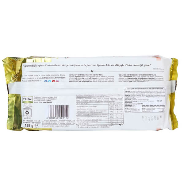 Bánh Puff Pastry cuộn kem hạt dẻ Millefoglie Ditalia MiniSnack 125g