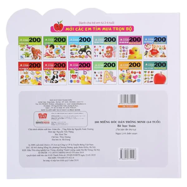 200 miếng bóc dán TM - Bé học toán (55N)