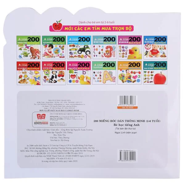 200 miếng bóc dán TM - Bé học TA (55N)