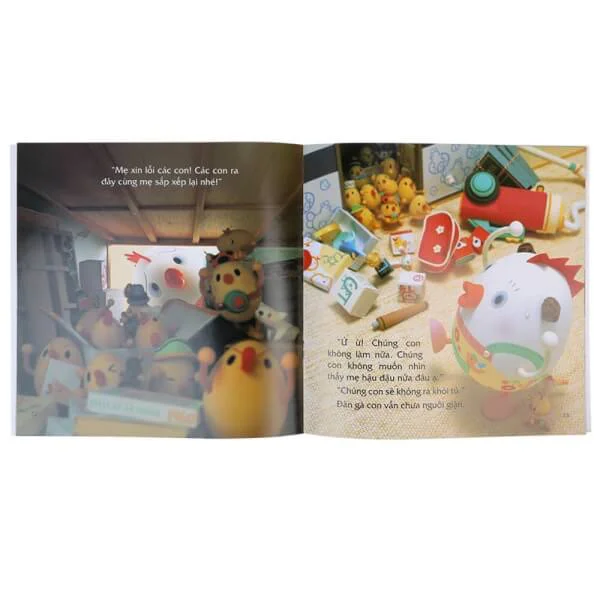 Ehon - Gà mẹ Cục Tác và đàn con lông vàng - Chơi đồ hàng với mẹ