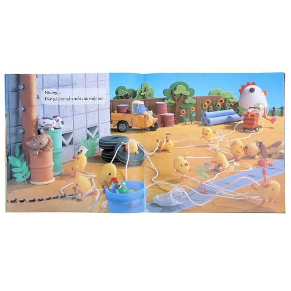 Ehon - Gà mẹ Cục Tác và đàn con lông vàng - Chiếc tạp dề vô tích sự