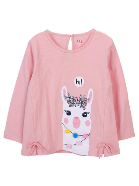 Áo thun bé gái tay dài CF G0220020 (9M,Cam lợt)