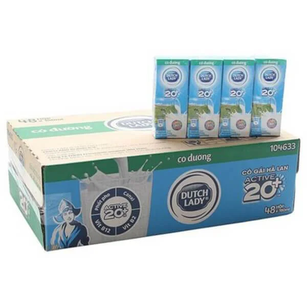 Thùng Sữa tươi tiệt trùng có đường Dutch Lady 180ml - 12 lốc