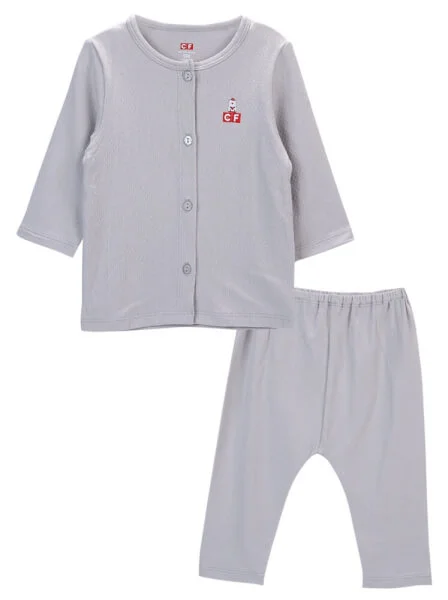 Bộ sơ sinh dài sợi gỗ sồi CF I0320004 (3M/6M/9M,Xám nhạt)