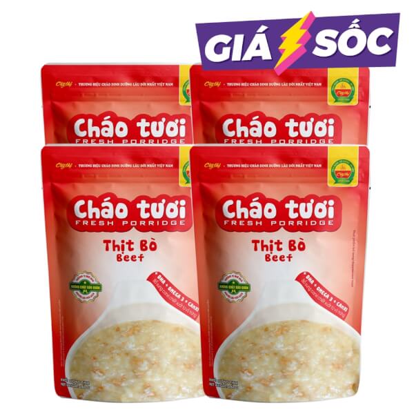 Combo 4 gói Cháo tươi Cây Thị Thịt bò