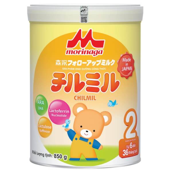 Combo 2 lon Sữa Morinaga số 2 850g (Chilmil, 6-36 tháng)