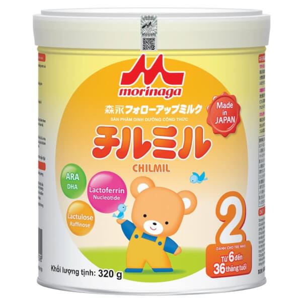 Combo 2 lon Sữa Morinaga số 2 320g (Chilmil, 6-36 tháng)