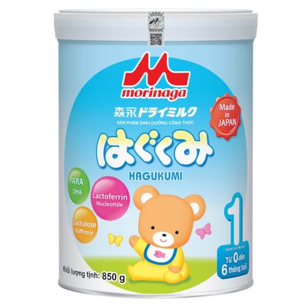 Combo 2 lon Sữa Morinaga số 1 850g (Hagukumi, 0-6 tháng)