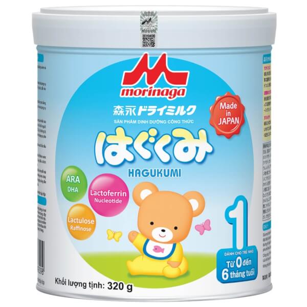 Combo 2 lon Sữa Morinaga số 1 320g (Hagukumi, 0-6 tháng)