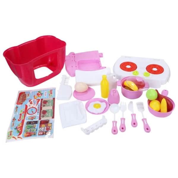 Bộ đồ chơi nhà bếp DUKA (màu hồng kết hợp với ánh sáng và âm thanh)