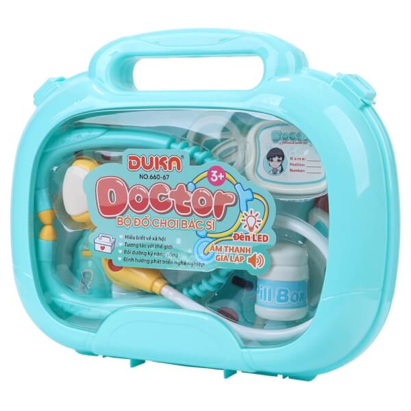 Bộ đồ chơi bác sĩ DUKA (màu xanh có đèn và âm thanh giả lập)