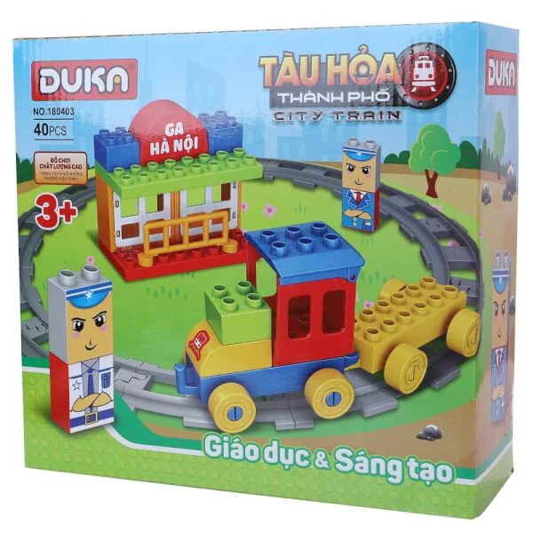 Bộ xếp hình tàu hỏa thành phố DUKA (40pcs)
