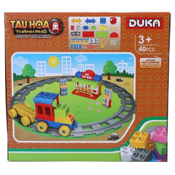 Bộ xếp hình tàu hỏa thành phố DUKA (40pcs)