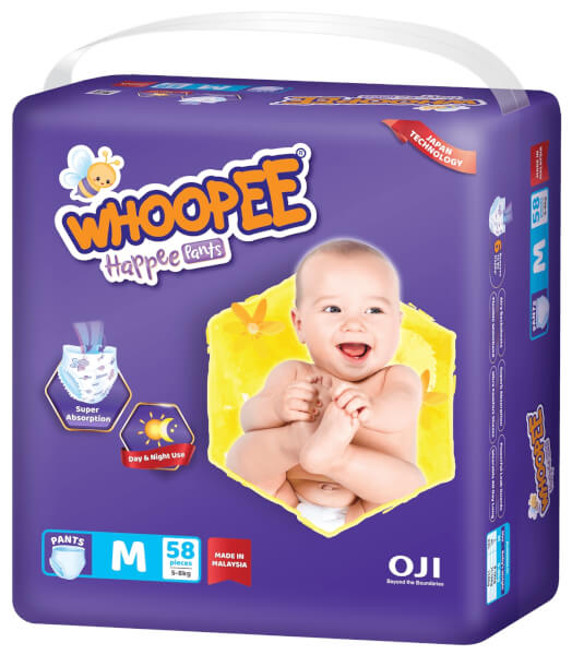 Combo 2 gói Bỉm tã quần Whoopee size M 58 miếng (5-8kg)