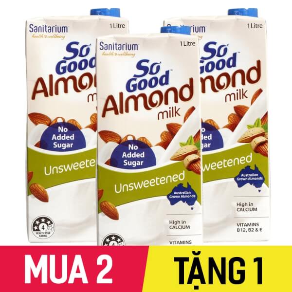 Combo 2 Sữa hạnh nhân không đường SO GOOD 1L