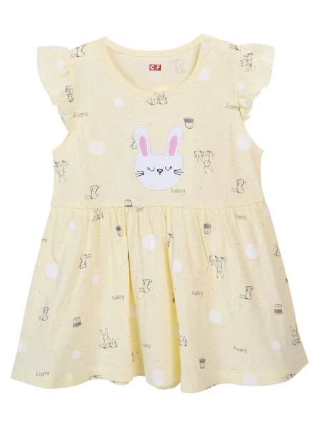 Đầm thun bé gái CF G0220005 (9M,Vàng)
