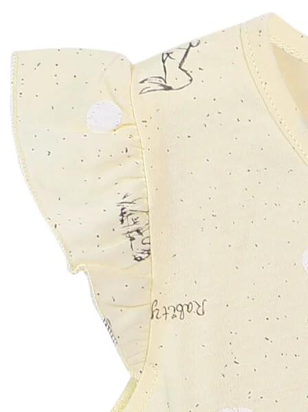 Đầm thun bé gái CF G0220005 (9M,Vàng)