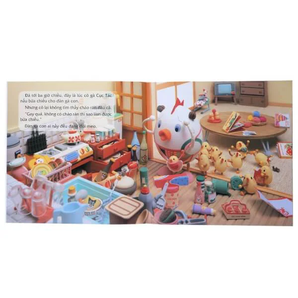 Ehon - Gà mẹ Cục Tác và đàn con lông vàng - Bánh "Chảo Rán"