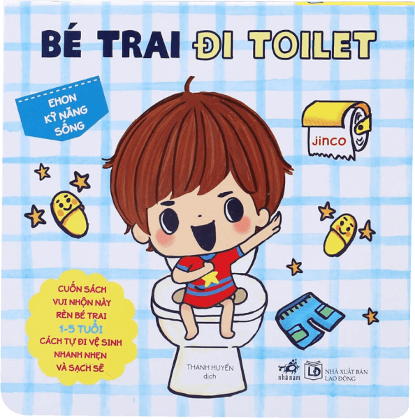 Ehon kỹ năng sống - Bé trai đi toilet