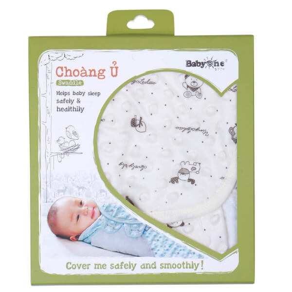 Swaddle bong bóng BabyOne (kem,hồng,xanh)