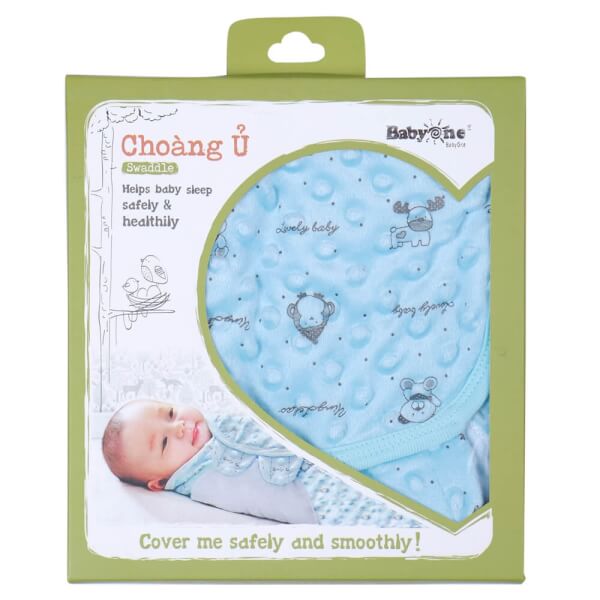 Swaddle bong bóng BabyOne (kem,hồng,xanh)