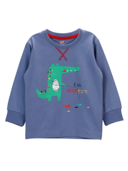 Bộ thun bé trai dài CF B0320026 (Xanh)