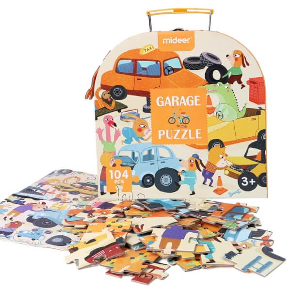 Bộ vali xếp hình giấy chủ đề garage 104pcs MD3078