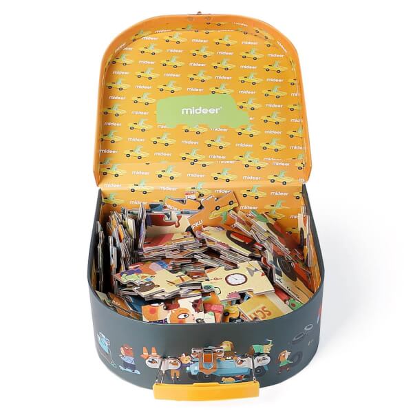 Bộ vali xếp hình giấy chủ đề garage 104pcs MD3078