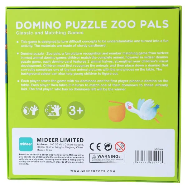 Bộ xếp hình giấy domino động vật 24pcs MD3044