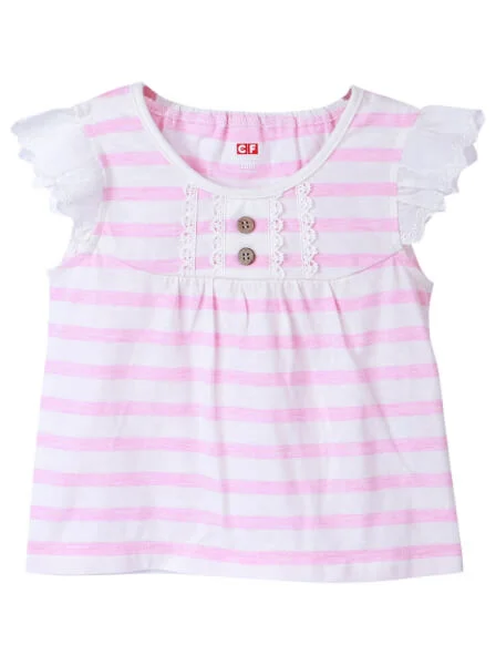 Áo thun bé gái tay ngắn CF G0320011 (9M,Hồng)