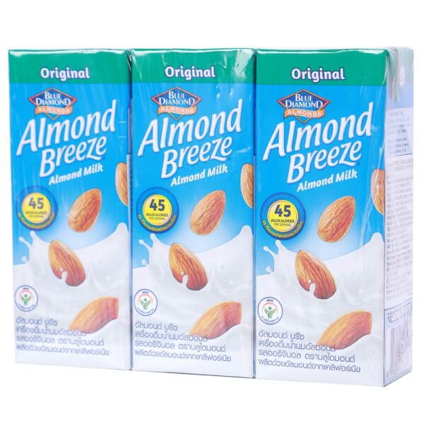 Sữa hạt hạnh nhân Almond Breeze - Nguyên chất 180ml (Lốc 3)