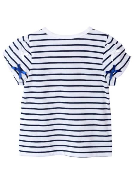 Áo thun bé gái tay ngắn CF G0320004 (Xanh Navi)