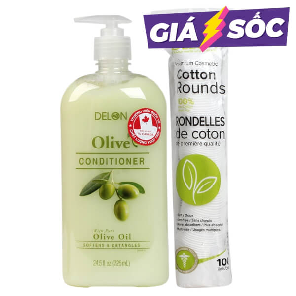Combo Dầu xả và Bông tẩy trang Delon