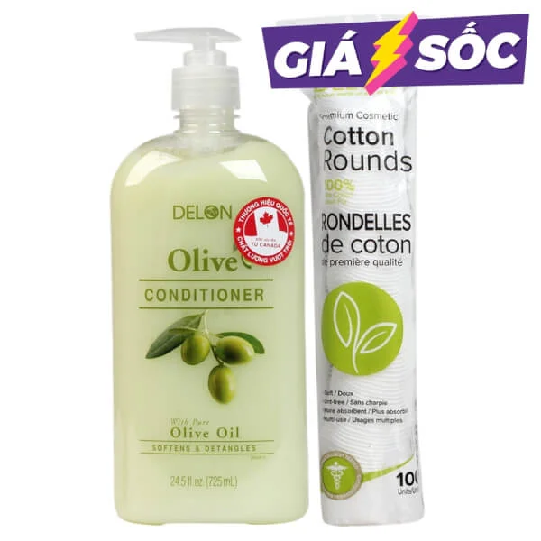 Combo Dầu xả và Bông tẩy trang Delon