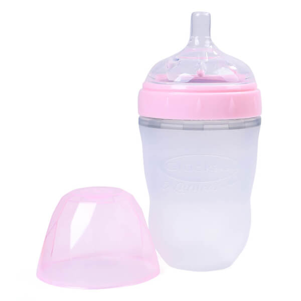 Combo 2 Bình sữa Gluck Baby Natural silicone cổ rộng 240ml (MMD240, Hồng)