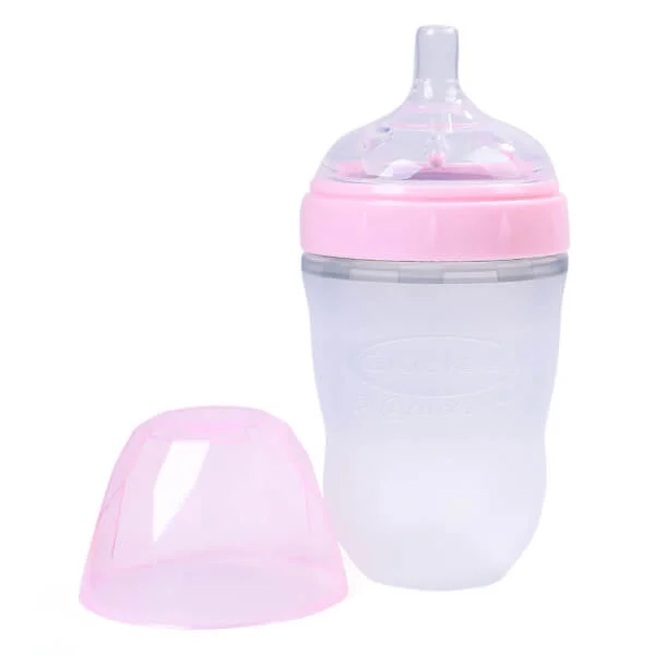 Combo 2 Bình sữa Gluck Baby Natural silicone cổ rộng 240ml (MMD240, Hồng)