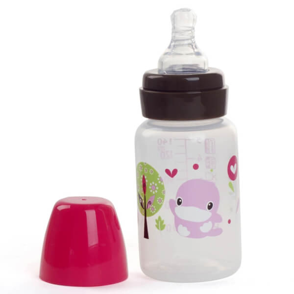 Bình sữa Kuku nhựa PP BPA Free cổ hẹp 140ml (KU5927A, Hồng)