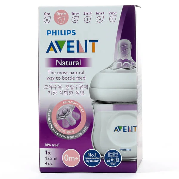 Bình sữa Philips Avent Natural nhựa PP BPA Free cổ rộng mô phỏng tự nhiên 125ml (SCF690/13)