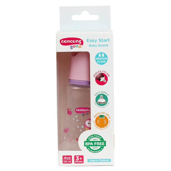 Bình sữa ConCung Good Easy Start nhựa PP BPA Free cổ hẹp 125ml (Hồng)
