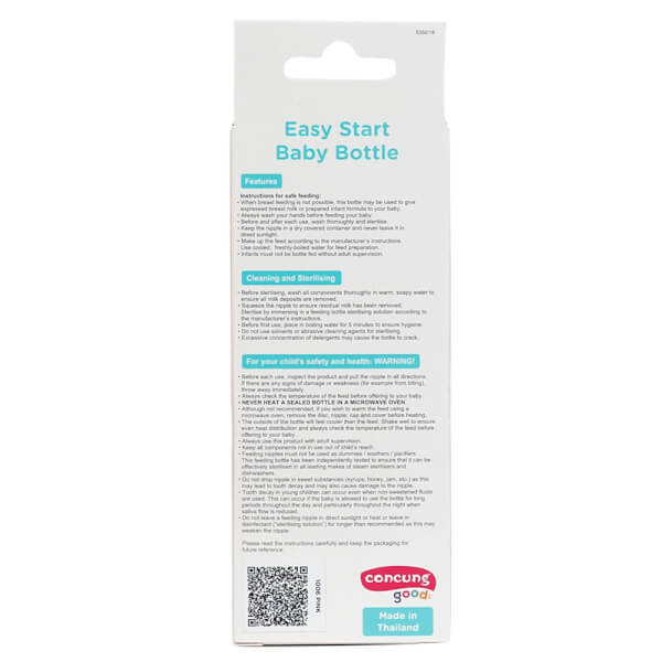 Bình sữa ConCung Good Easy Start nhựa PP BPA Free cổ hẹp 125ml (Hồng)