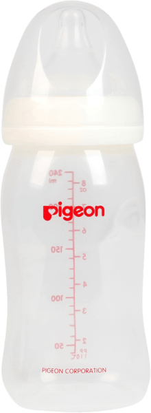 Bình sữa Pigeon nhựa PP Plus BPA Free cổ rộng 240ml