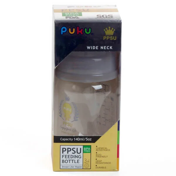 Bình sữa PUKU nhựa PPSU cổ rộng 140ml (P10817)