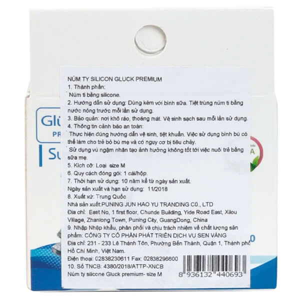 Núm ty silicone Gluck premium (size M)