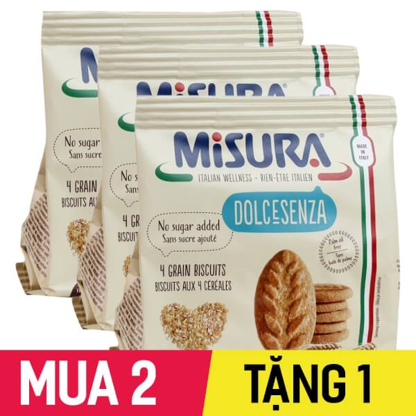 Combo 2 Bánh qui 4 loại ngũ cốc Misura 120g - Misura Dolcesenza 4 Grain Biscuits 120g- Mua 2 tặng 1